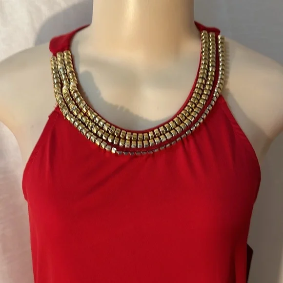 love J Red Sleeveless Blouse Size Large - Picture 2 of 5